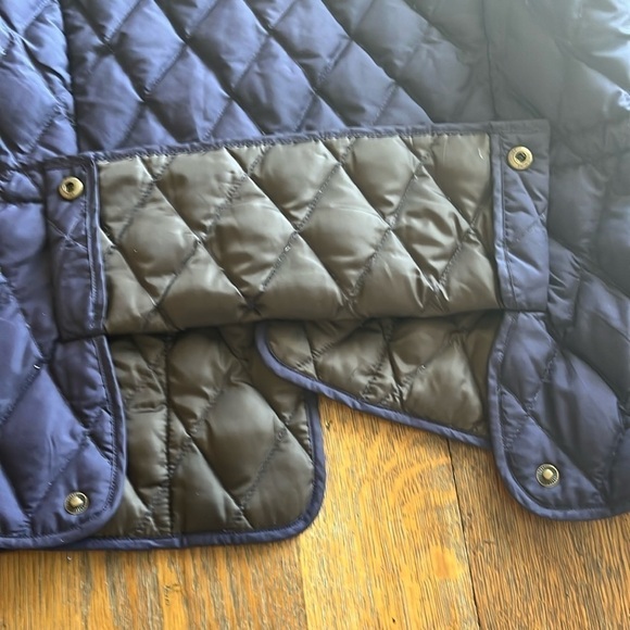 Eddie Bauer Goose Down Quilted Jacket Size M Navy Snap Closure Front Pockets - Picture 6 of 16